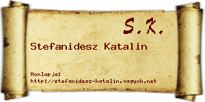 Stefanidesz Katalin névjegykártya